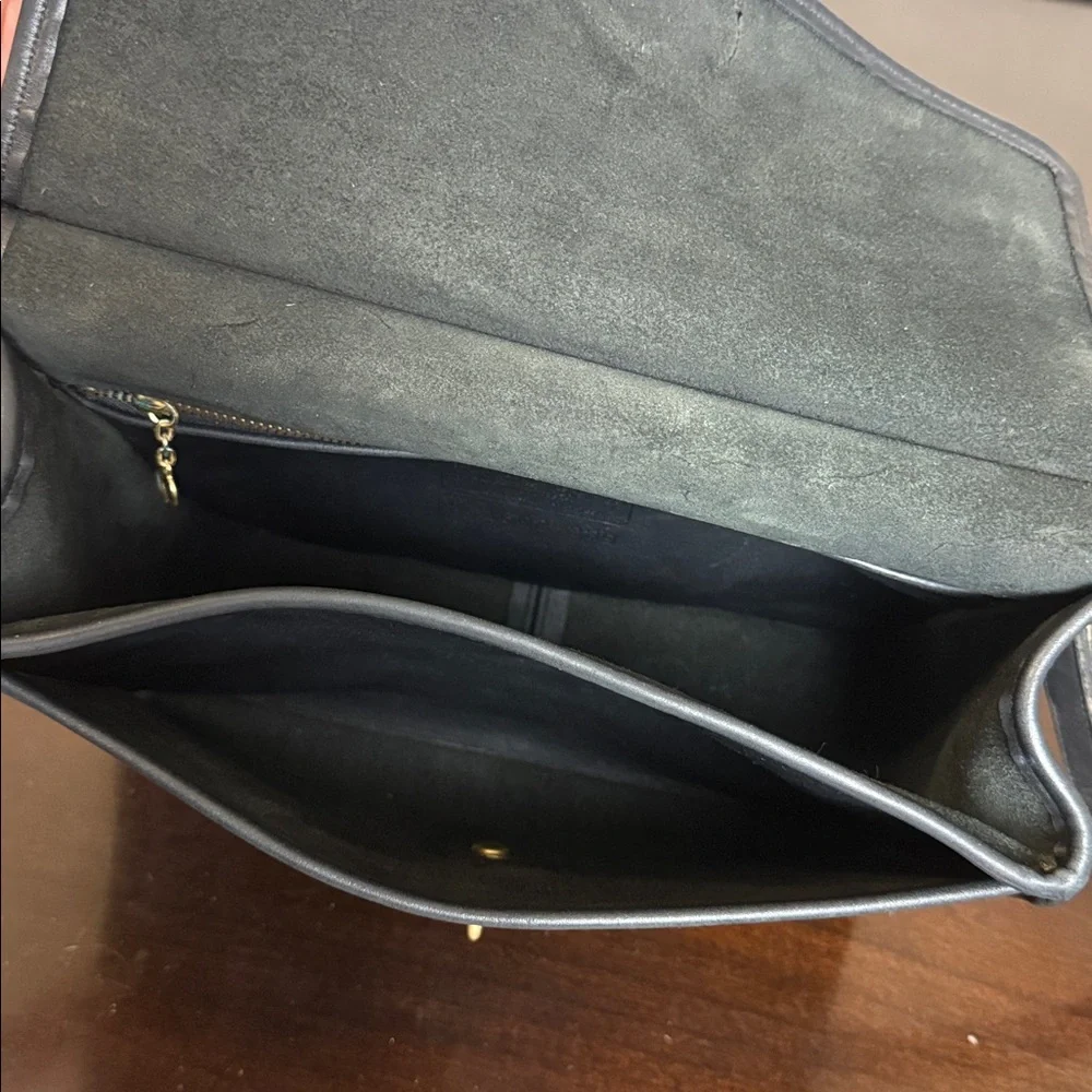 Vintage 90s COACH Willis Black Leather Crossbody Shoulder Bag Purse USA 1602-339 - Picture 7 of 16